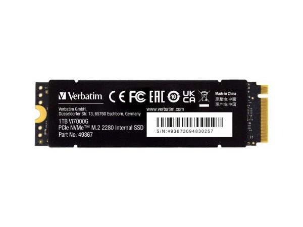 Verbatim 1TB Vi7000G PCIe NVMe M.2 SSD - 2yr Limited Warranty