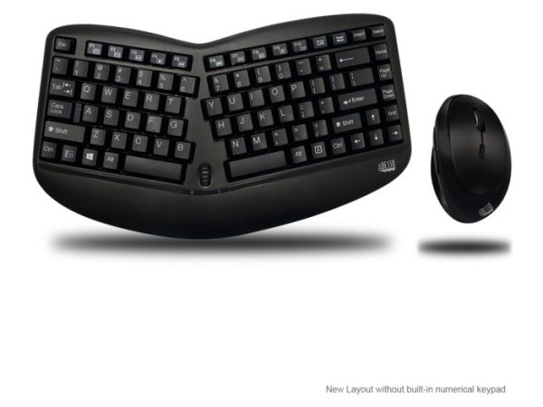 Adesso Tru-Form Media 1150 Wireless Ergo Mini Trackball Keyboard and Optical Ergo Mouse bundle